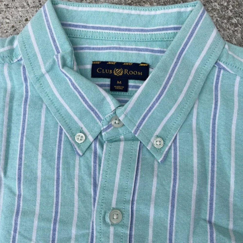 Club Room Men Shirt Casual Collared Long Sleeve Shirt Size M - Picture 6 of 10